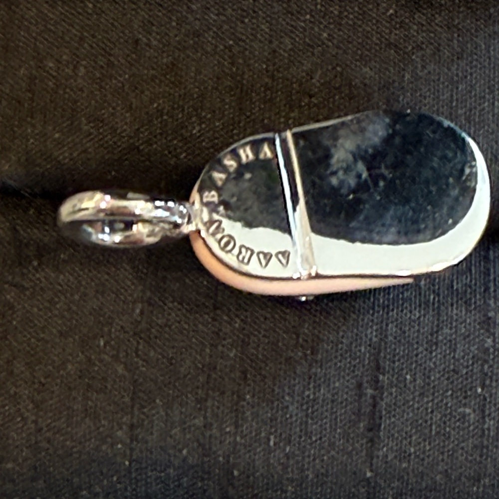 NEW Aaron Basha Mary Jane white gold and pave diamond baby shoe charm pendant - Picture 3 of 4